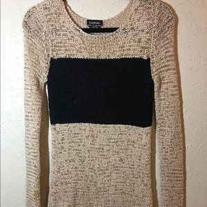 Bebe beige and black sweater